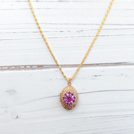 Lenora Dame Raspberry Pinky Locket