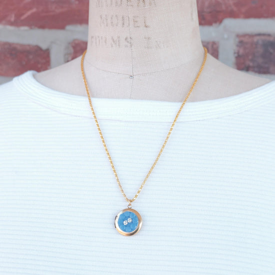 Lenora Dame One-of-a-Kind vintage button Charm locket necklace