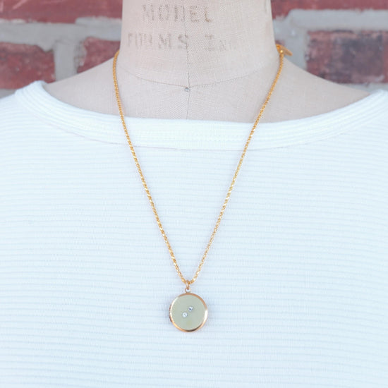 Lenora Dame One-of-a-Kind vintage button Charm locket necklace