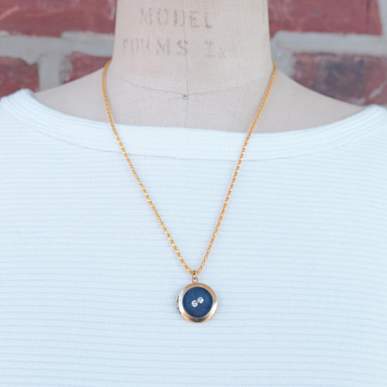 Lenora Dame One-of-a-Kind vintage button Charm locket necklace