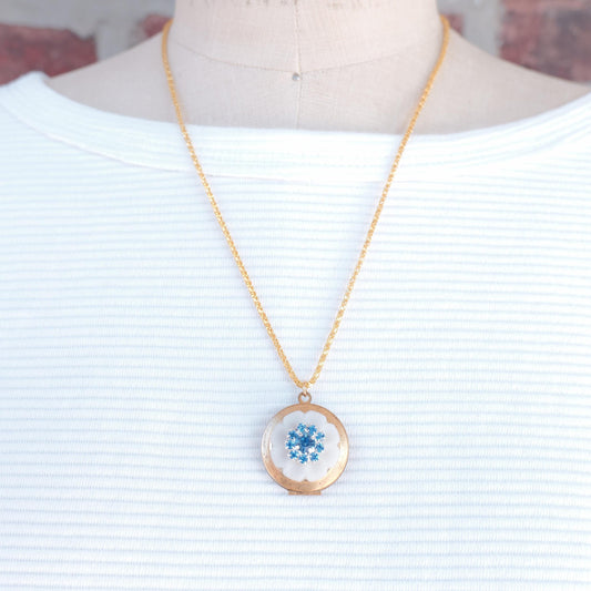 Lenora Dame White Wreath Locket