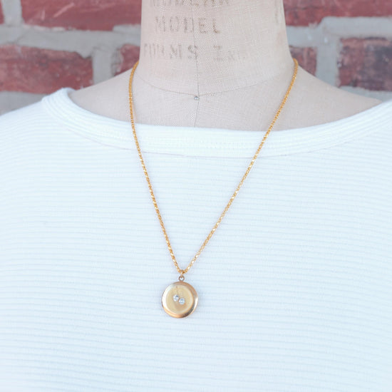 Lenora Dame One-of-a-Kind vintage button Charm locket necklace
