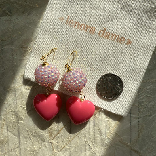 Lenora Dame Disco Heart Earrings
