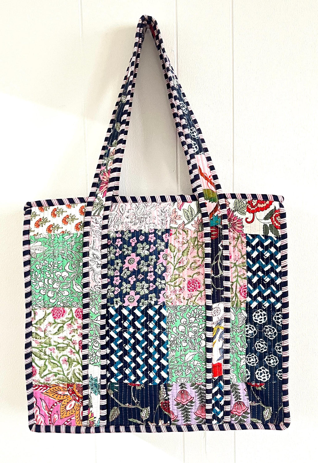 Lenora Dame Quilted Patchwork Tote Bag-Large