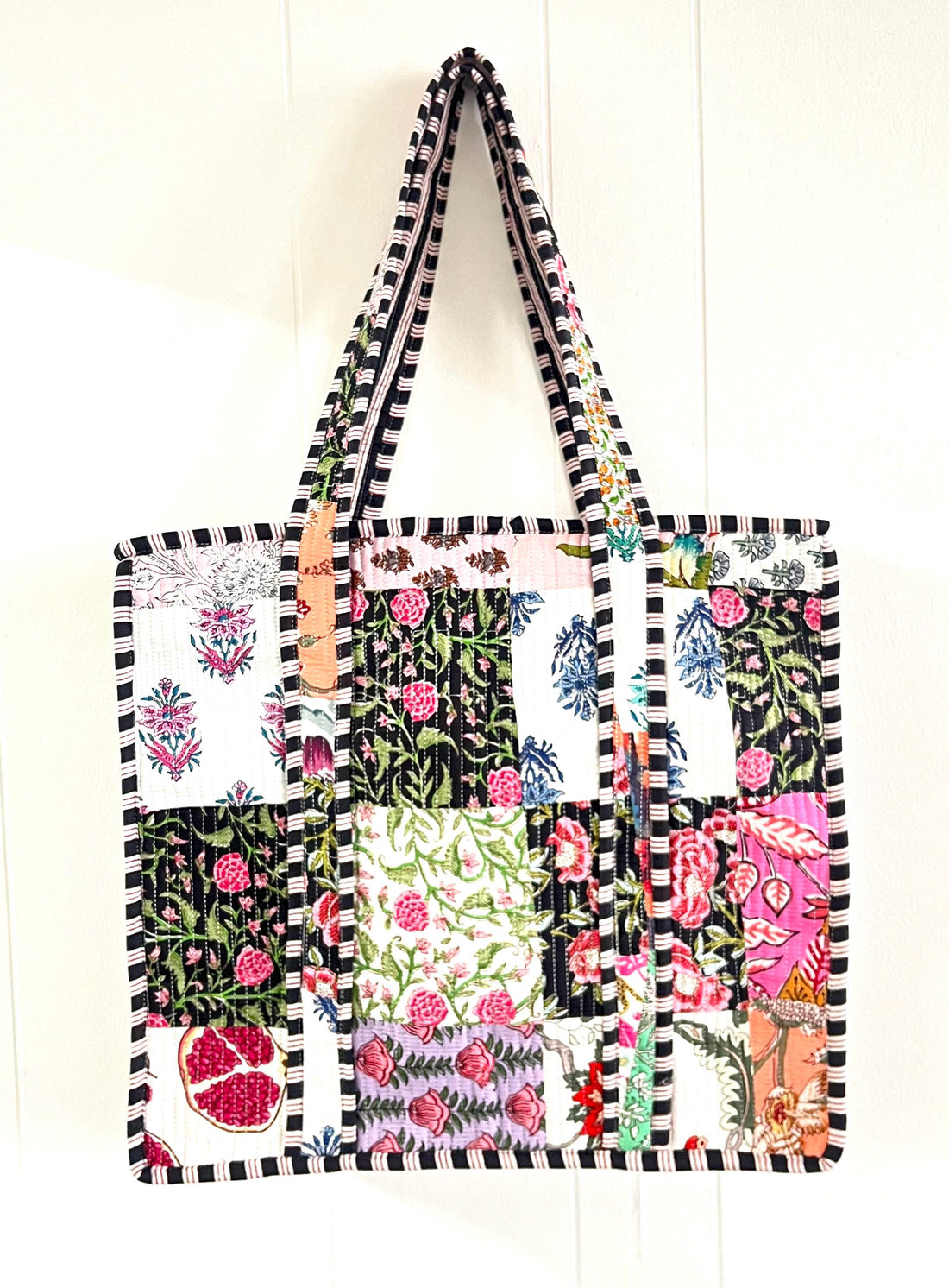 Lenora Dame Quilted Patchwork Tote Bag-Large