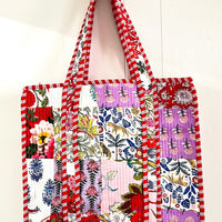 Lenora Dame Quilted Patchwork Tote Bag-Large