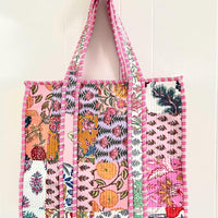 Lenora Dame Quilted Patchwork Tote Bag-Large