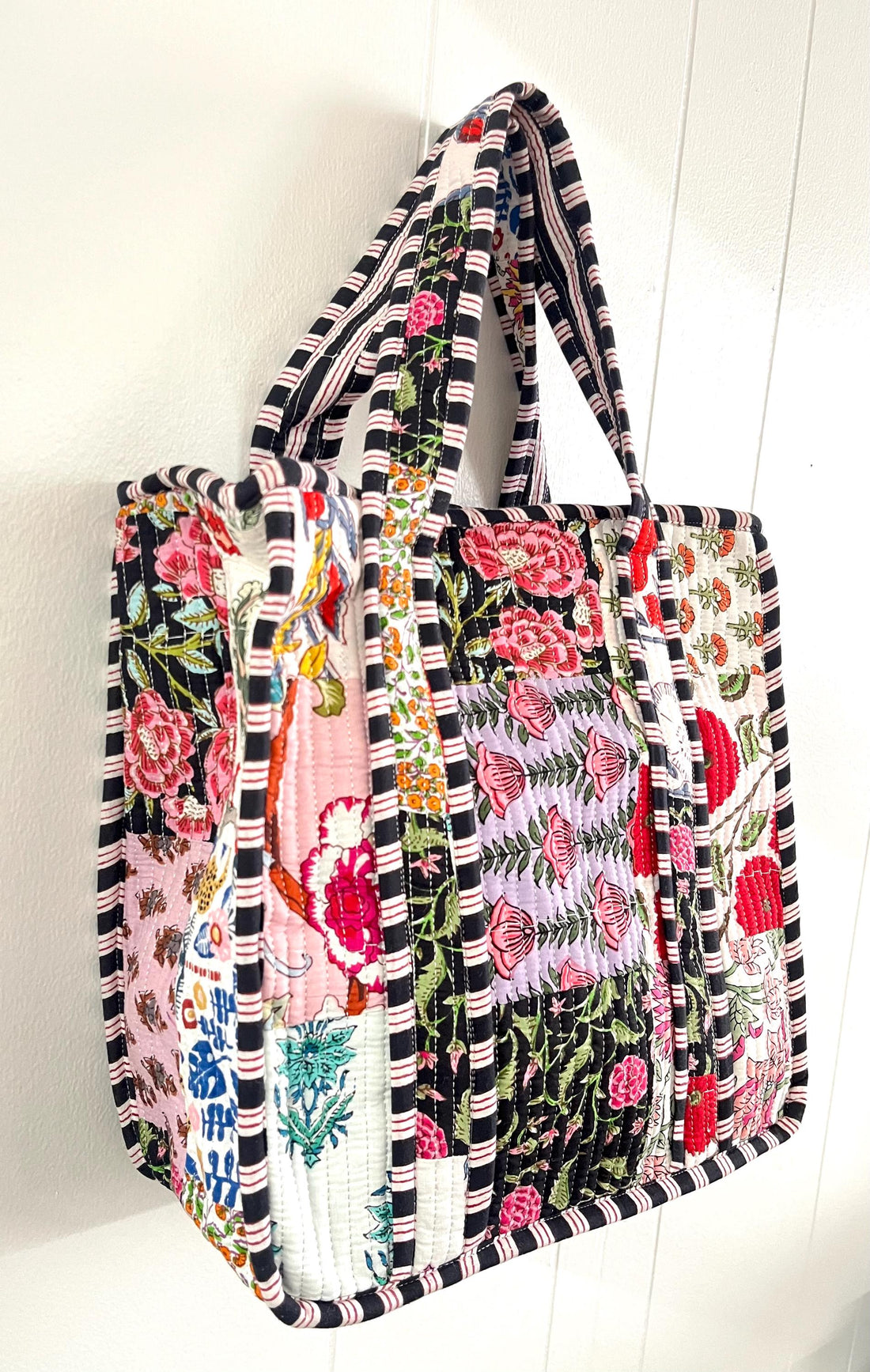 Lenora Dame Quilted Patchwork Tote Bag- Small