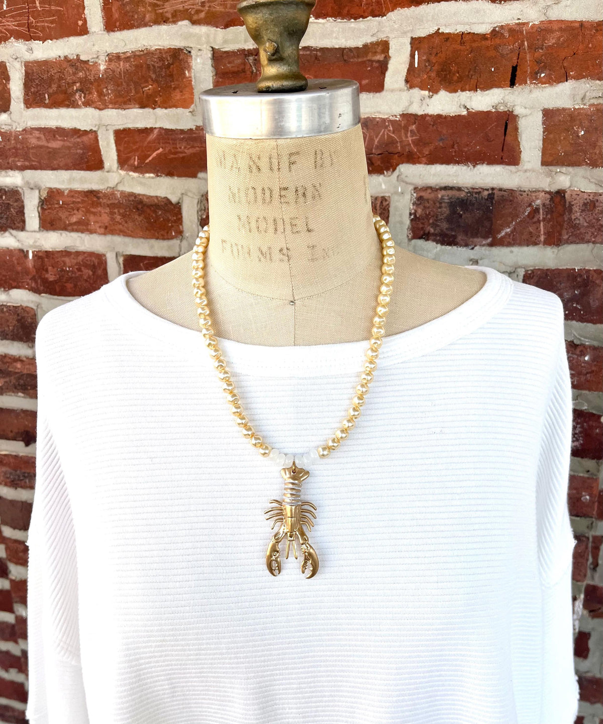 Lenora Dame Golden Lobster Necklace - Butter Yellow