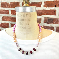 Lenora Dame Color Block Necklace in Lilac