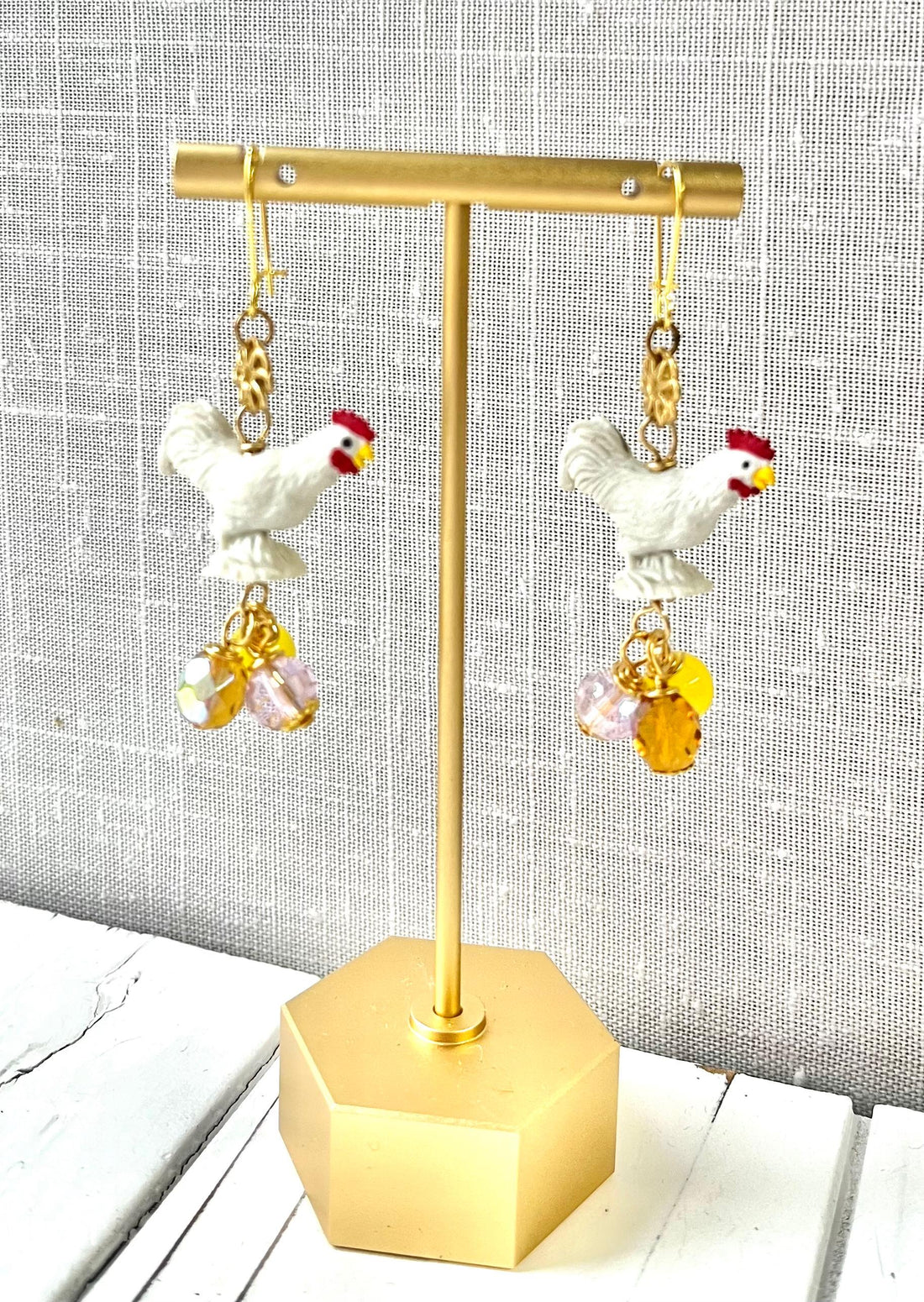 Lenora Dame Chicken Earrings