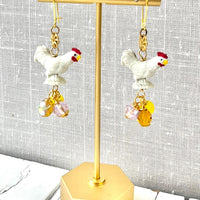 Lenora Dame Chicken Earrings