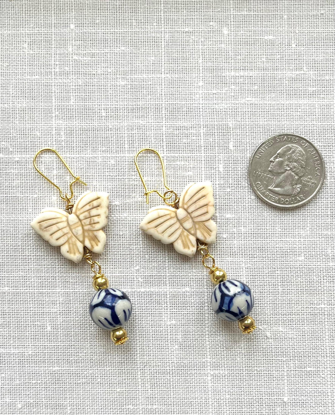Lenora Dame Porcelain Butterfly Earrings