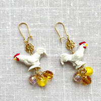 Lenora Dame Chicken Earrings