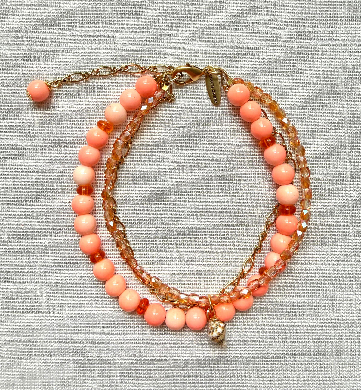 Lenora Dame Ankle Bracelet in Coral