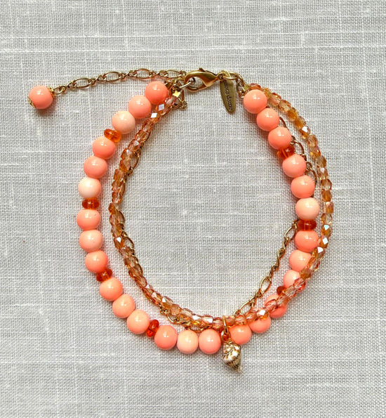 Lenora Dame Ankle Bracelet in Coral