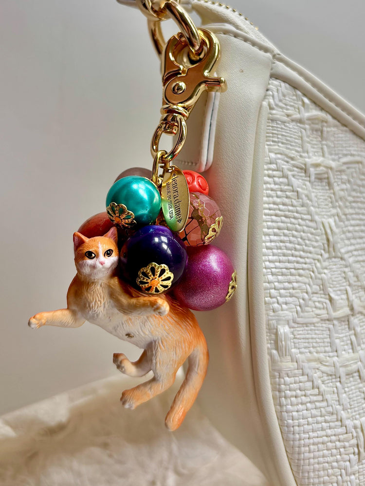 One-Of-A-Kind! Lenora Dame Orange Cat Bag Charm
