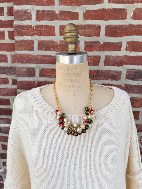 Lenora Dame Holiday Pearl Cluster Necklace