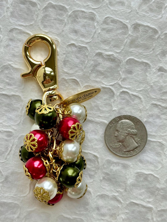 Lenora Dame Holiday Pearl Cluster Bag Charm