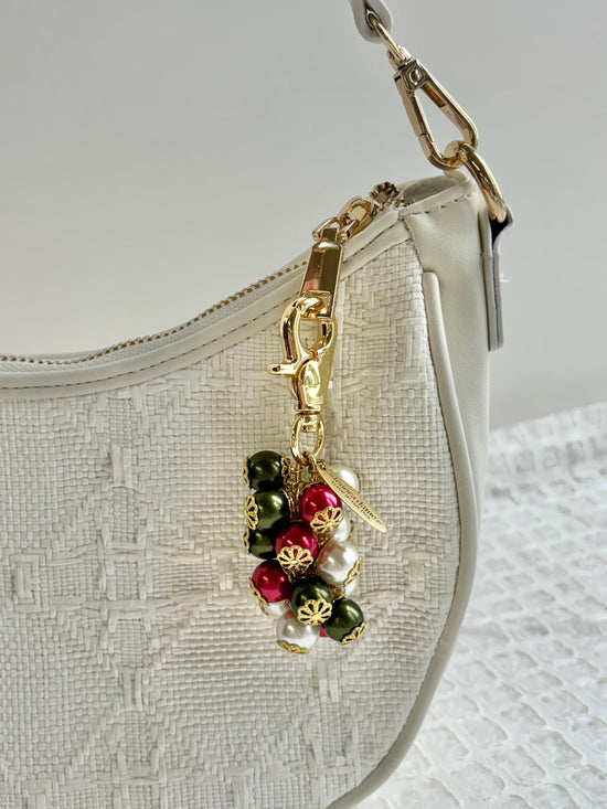 Lenora Dame Holiday Pearl Cluster Bag Charm