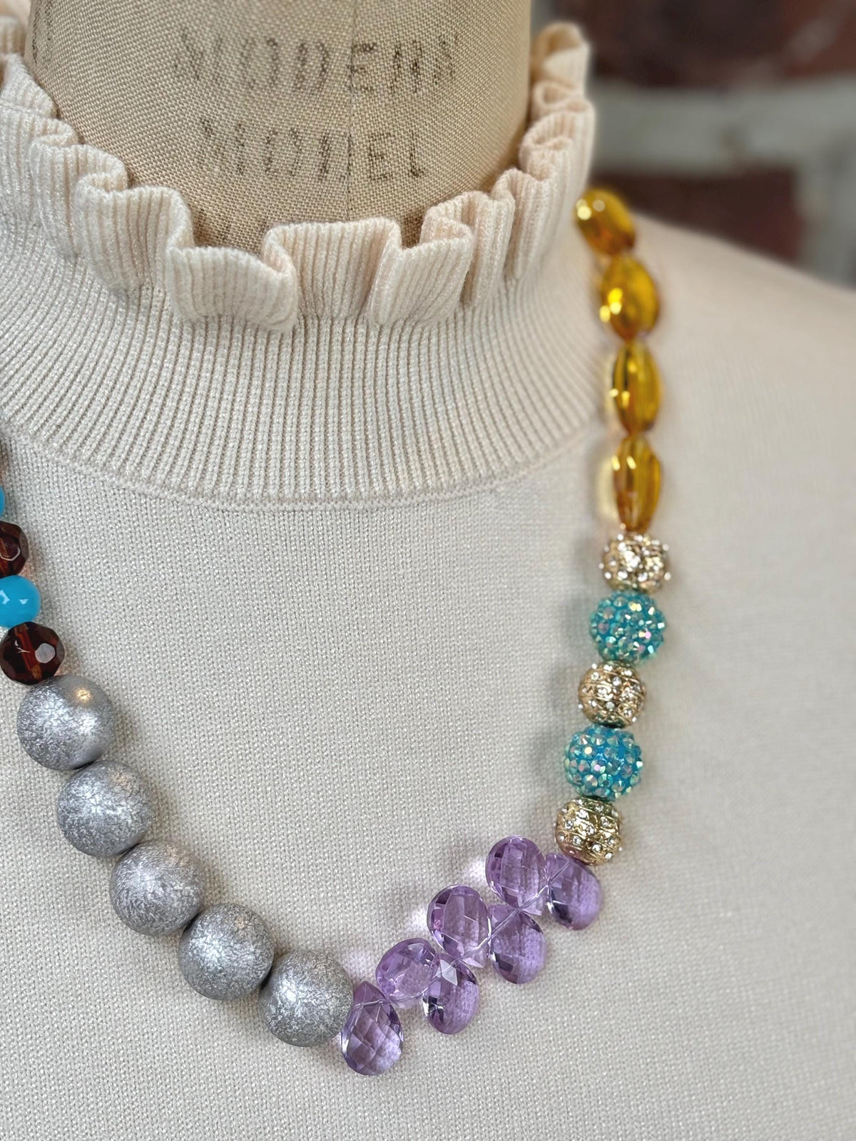 Lenora Dame Argyle Beaded Necklace