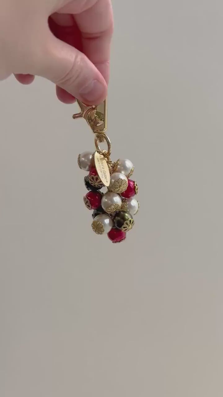 Lenora Dame Holiday Pearl Cluster Bag Charm