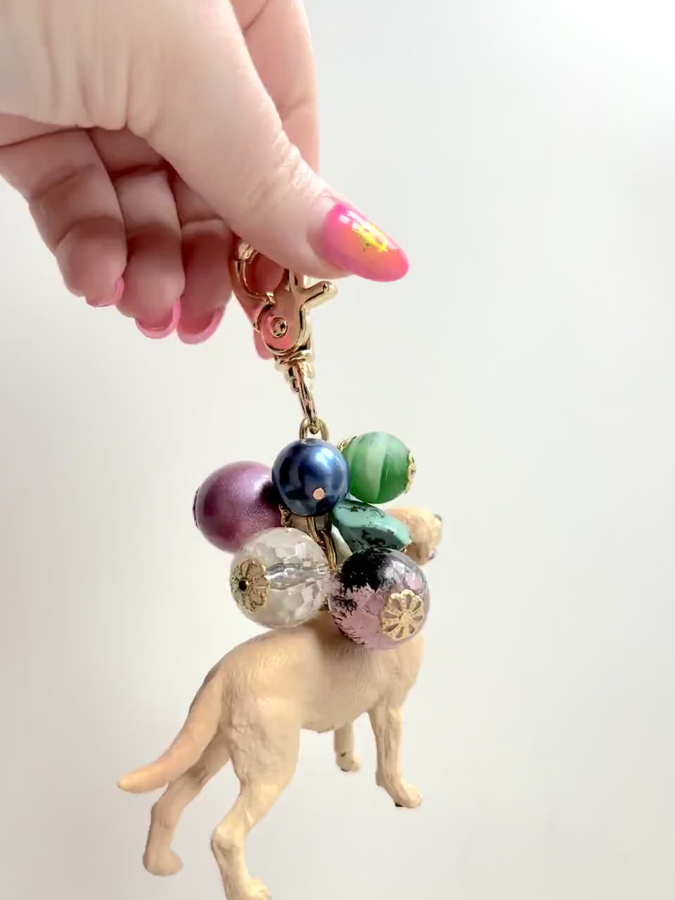 One-Of-A-Kind! Lenora Dame Golden Retriever Bag Charm