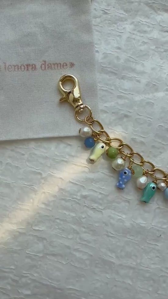 Lenora Dame Blue Fish Bag Chain