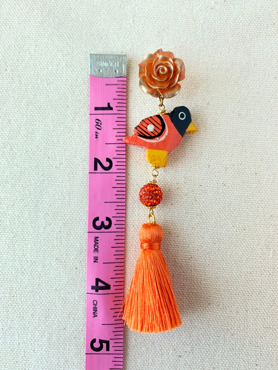 Lenora Dame Paradise Bird Tassel Earrings