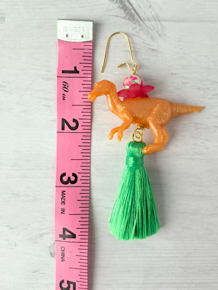 Lenora Dame Clementine Velociraptor Tassel Earrings