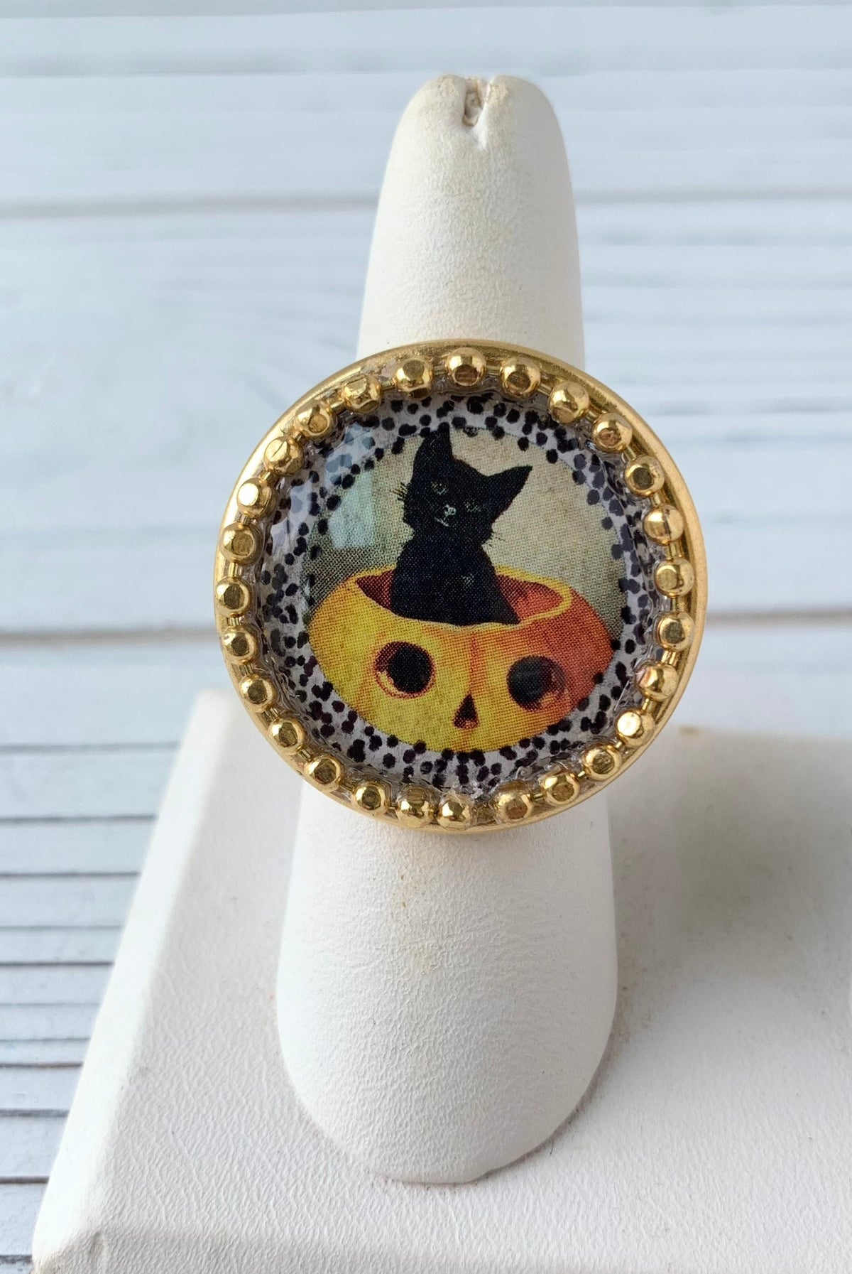 Lenora Dame Salem the Cat Halloween Statement Ring