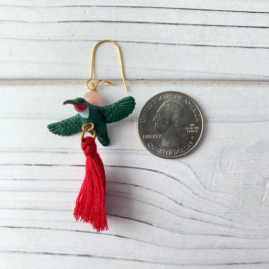 Lenora Dame Mini Hummingbird Tassel Earrings